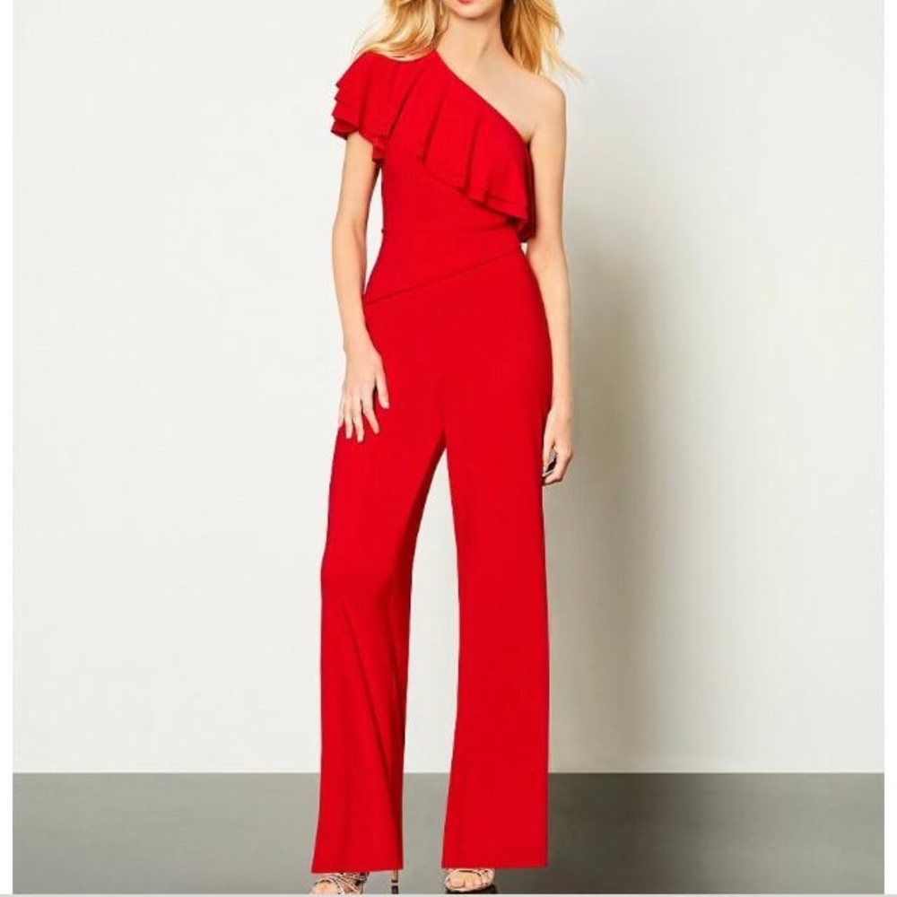 NWT Ralph Lauren One Shoulder Red Jumpsuit